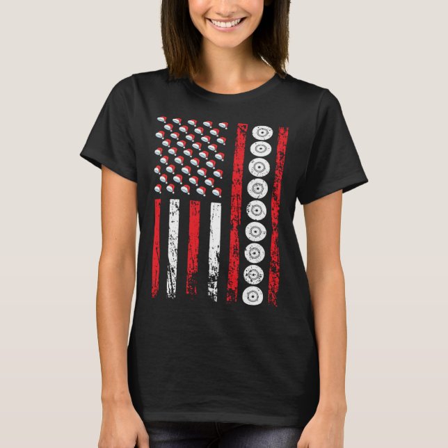 American Sports Flag Christmas Athletic Lawn Bowli T-Shirt (Front)