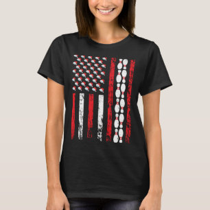 American Sports Flag Christmas Bowling Pins Athlet T-Shirt