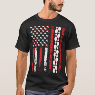 American Sports Flag Christmas Bowling Pins Athlet T-Shirt