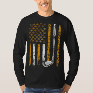 American Sports Flag Construction Tool Golf Club T-Shirt