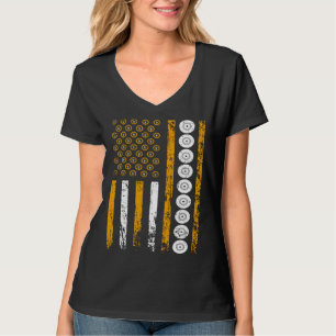 American Sports Flag Construction Tools Lawn Bowli T-Shirt