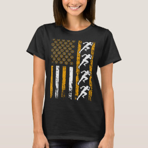 American Sports Flag Construction Track And Field T-Shirt