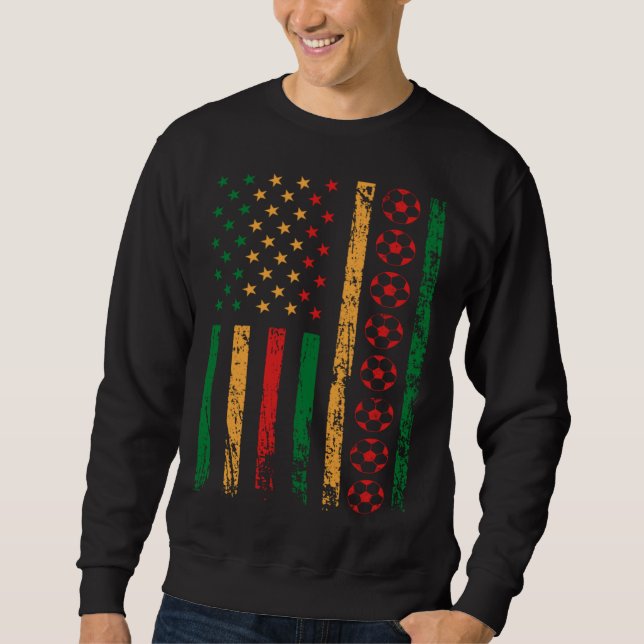 American Sports Flag Football Black History Month  Sweatshirt (Front)