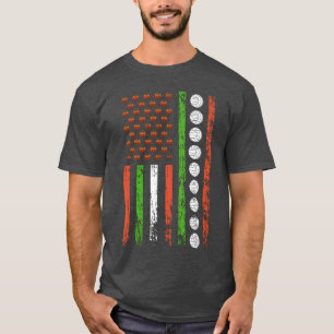 American Sports Flag Halloween Pumpkin Volleyball T-Shirt