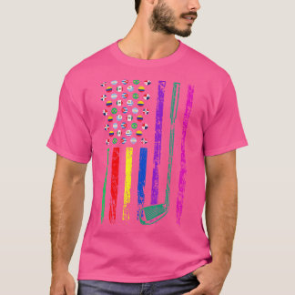 American Sports Flag Hispanic Heritage Month Golf  T-Shirt