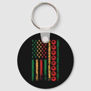 American Sports Flag Melanated Billiards Juneteent Key Ring