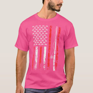 American Sports Flag National Nurses Day Fishing R T-Shirt