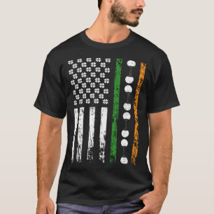 American Sports Flag St Patrick s Day Table Tennis T-Shirt