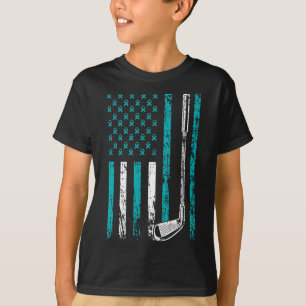 American Sports Flag Stress Awareness Month Golf C T-Shirt