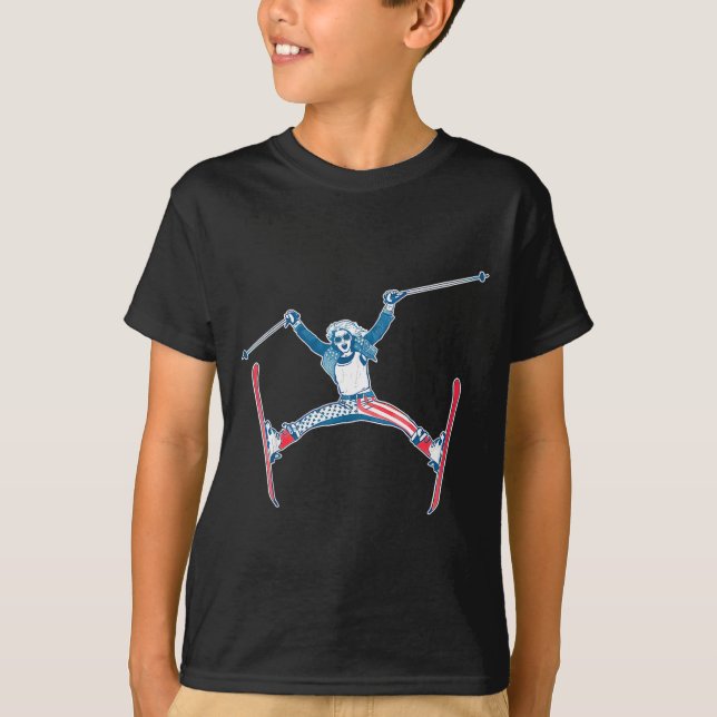 American spread eagle funny ski American spread ea T-Shirt (Front)
