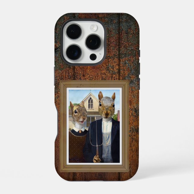 American Squirrel Gothic - funny iPhone Case (Back)