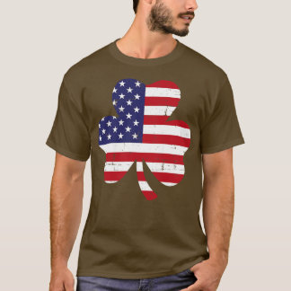 American St Patricks day with US shamrock leaf T-Shirt