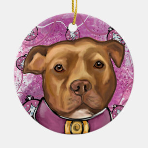 AMERICAN STAFFORDSHIRE CERAMIC TREE DECORATION