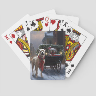 American Staffordshire Christmas Festive Season Playing Cards
