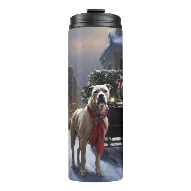 American Staffordshire Christmas Festive Season Thermal Tumbler (Front)