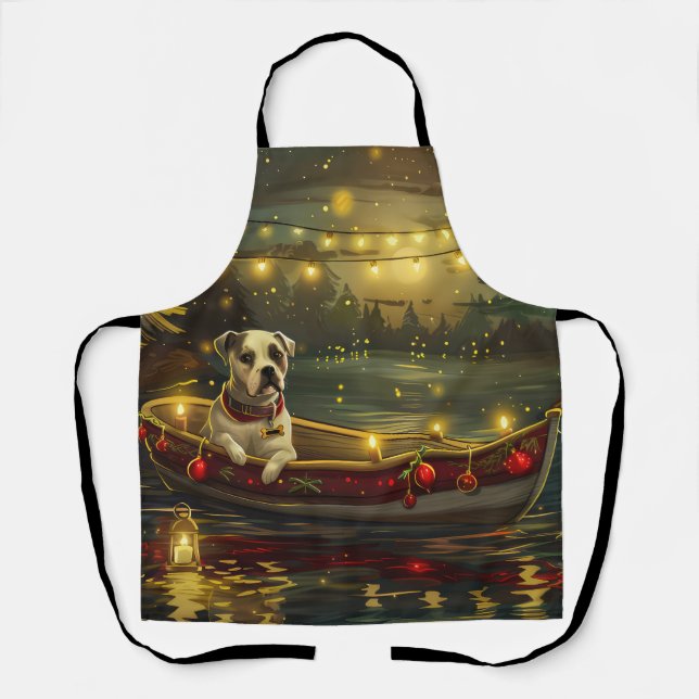 American Staffordshire Christmas Festive Voyage Apron (Front)