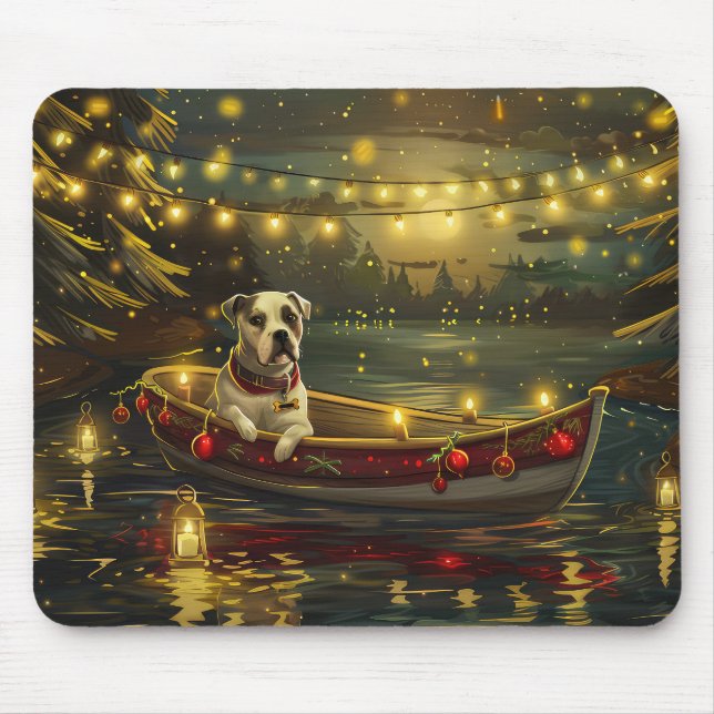 American Staffordshire Christmas Festive Voyage Mouse Pad (Front)