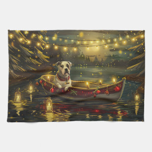 American Staffordshire Christmas Festive Voyage Tea Towel