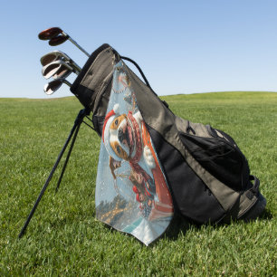 American Staffordshire Dog Christmas Golf Towel