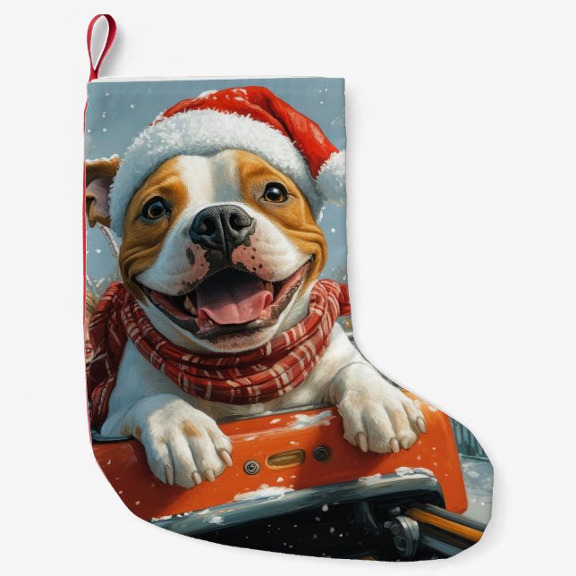 American Staffordshire Dog Christmas Small Christmas Stocking (Front)