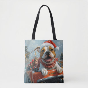 American Staffordshire Dog Christmas Tote Bag