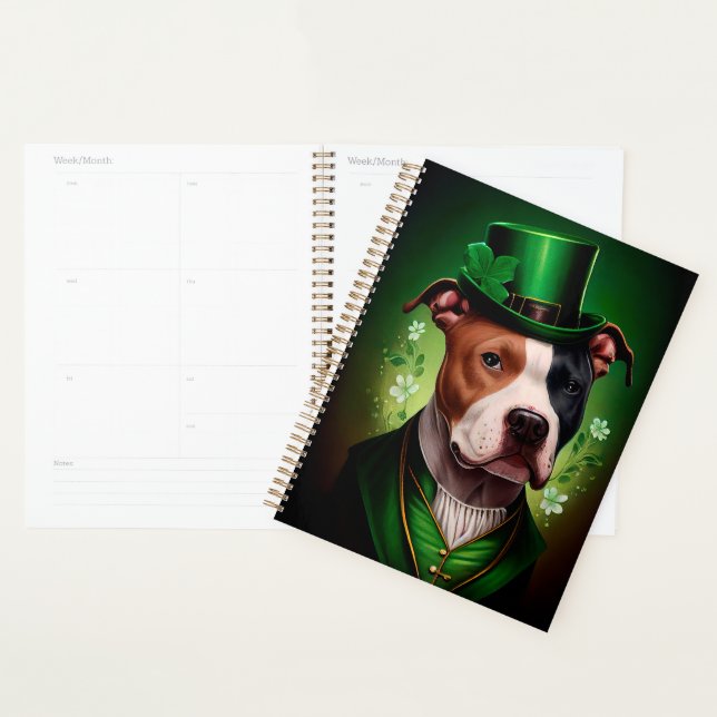 American Staffordshire dog in St. Patrick's Day Planner (Display)