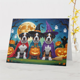 American Staffordshire Dog Pumpkin Halloween Funny Card
