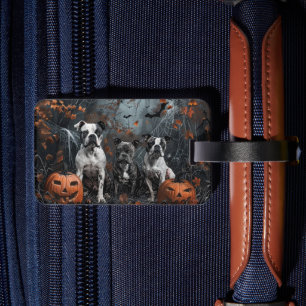 American Staffordshire Halloween Night Doggy Luggage Tag