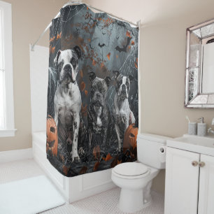 American Staffordshire Halloween Night Doggy  Shower Curtain