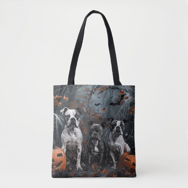 American Staffordshire Halloween Night Doggy  Tote Bag (Front)