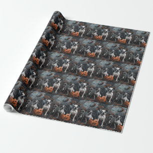 American Staffordshire Halloween Night Doggy Wrapping Paper