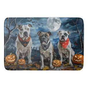 American Staffordshire Halloween Spooky Bath Mat