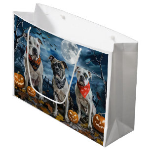 American Staffordshire Halloween Spooky  Large Gift Bag