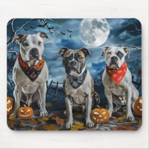 American Staffordshire Halloween Spooky Mouse Pad
