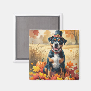 American Staffordshire in Autumn Leaves Magnet