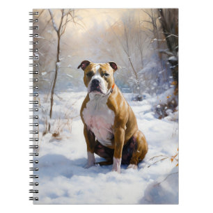 American Staffordshire Let It Snow Christmas Notebook
