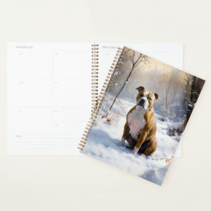 American Staffordshire Let It Snow Christmas  Planner