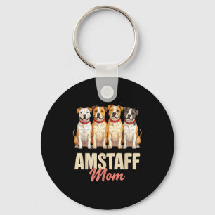 American Staffordshire Mom Pet Lover Puppy Owner A Key Ring