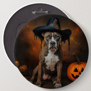 American Staffordshire Pumpkins Halloween Scary 6 Cm Round Badge