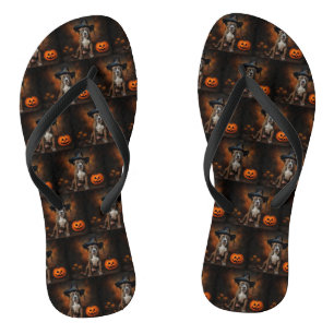 American Staffordshire Pumpkins Halloween Scary Jandals