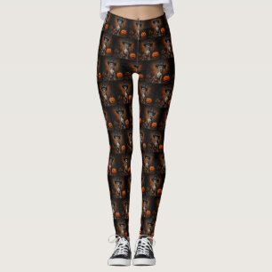 American Staffordshire Pumpkins Halloween Scary Leggings