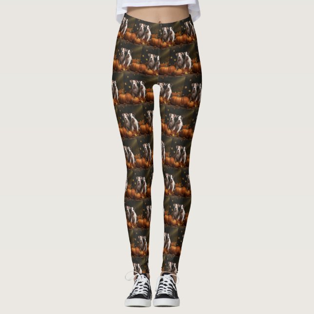 American Staffordshire Puppy Autumn Delight Leggings (Front)