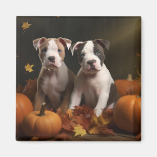 American Staffordshire Puppy Autumn Delight Magnet