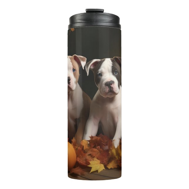 American Staffordshire Puppy Autumn Delight Thermal Tumbler (Front)