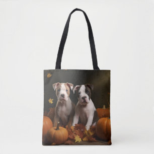 American Staffordshire Puppy Autumn Delight Tote Bag