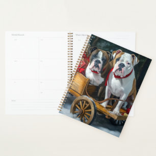 American Staffordshire Snowy Sleigh Christmas Planner