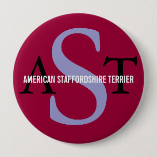 American Staffordshire Terrier 10 Cm Round Badge