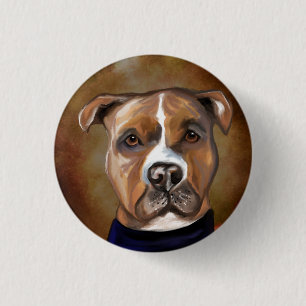 AMERICAN STAFFORDSHIRE TERRIER 3 CM ROUND BADGE