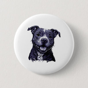 American Staffordshire Terrier    6 Cm Round Badge