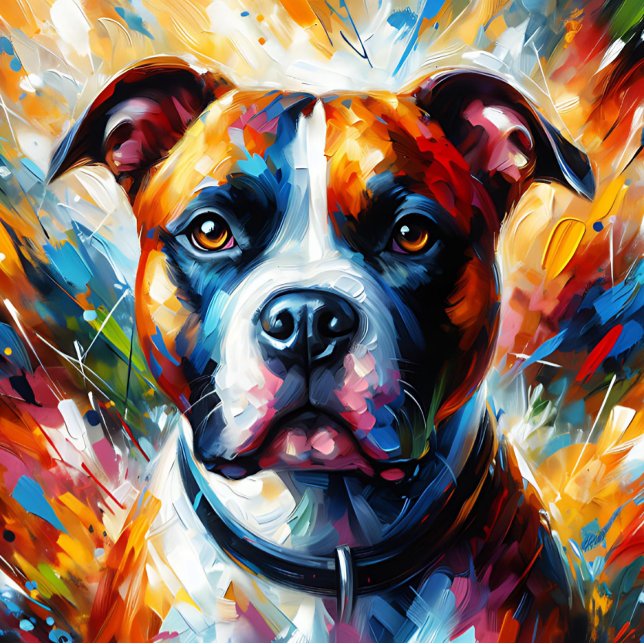 American Staffordshire Terrier Acrylic Art Print Jigsaw Puzzle (American Staffordshire Dog Terrier Acrylic Art Print)